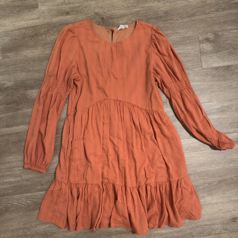 Merci Size M Orange Long Sleeve Dress